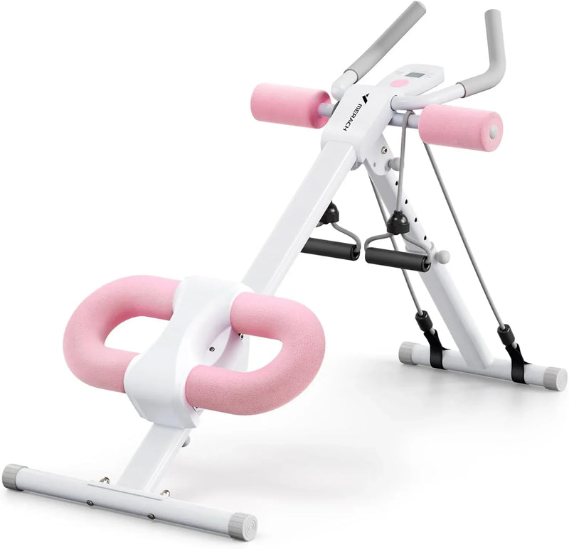 Ab Workout Equipment, Adjustable Ab Trainer Machine for Abs Workout at Home Gym, Foldable, Knee Protection, Abdominal Trainer for Stomach Workout W7