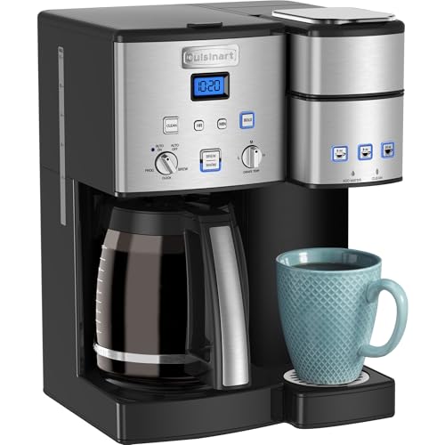 Cuisinart Single Serve 12 Cup Coffee Maker, Offers 3 Sizes: 6 Ounces, 8 Ounces and 10 Ounces, Stainless Steel, SS 15P1: Home & Kitchen F2