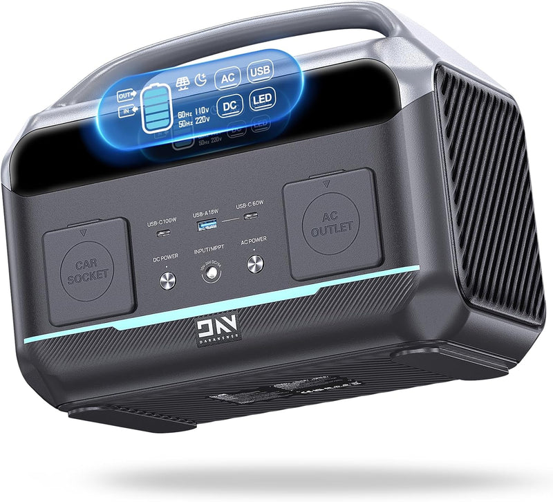 Portable Power Station 56000mAh, 179.2Wh LiFePO4 Battery Backup w/ 2 300W (Peak 600W) AC Outlets, 1.5hrs Fast Charging, Power Bank for Hurricane Emergency/Outdoor Camping/RVs/Home Use W9