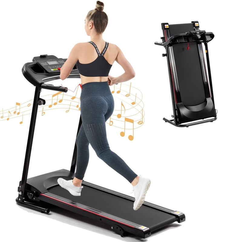 2.5HP Folding Treadmill with Incline, Electric Folding Treadmill for Walking Treadmill Machine 5 in LCD Screen 250 LB Capacity MP3 P1