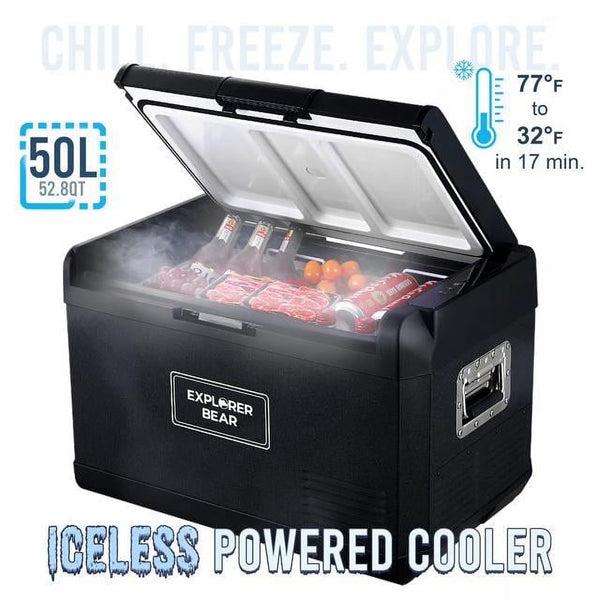 12V Car Fridge 50L 12/24V DC 110-240V AC Portable Freezer Compressor Cooler 0 H-50 H 3-Year Warranty T5