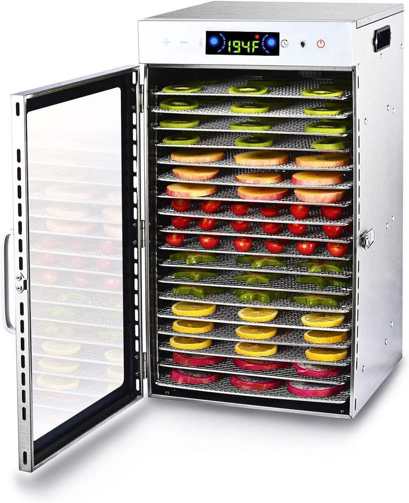 Touch screen 18-Floor Stainless Steel Food Dehydrator, Adjustable Timer and Temperature, 18 Racks, Dryer for Jerky, Meat, Fruits, herbs, tea, sourdough starter and Vegetables and lot more M4