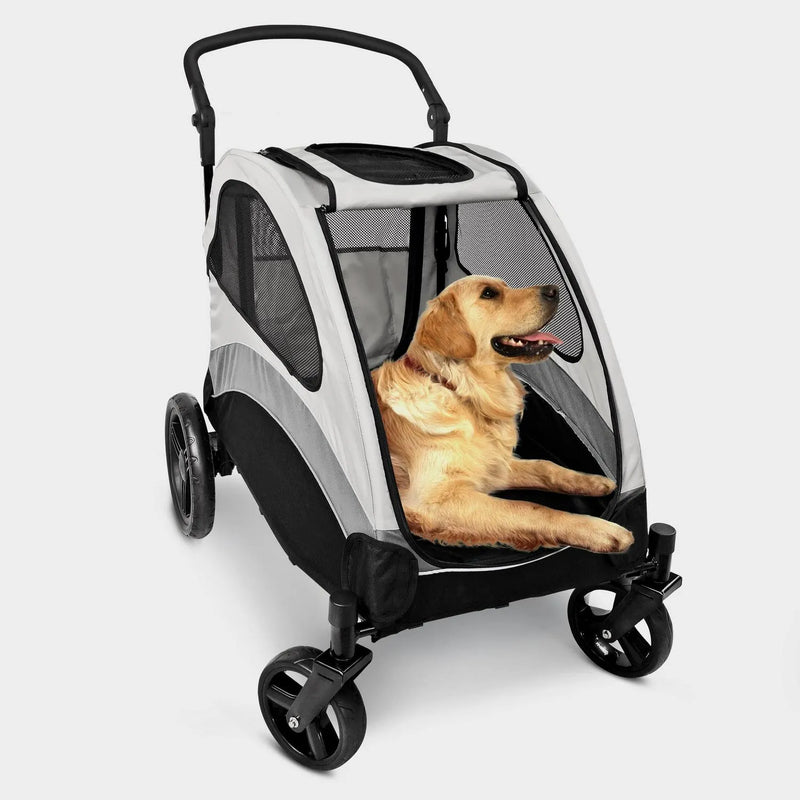 Foldable Pet Stroller for Large or 2 Dogs Cats Jogger Wagon with 4 Wheels D1