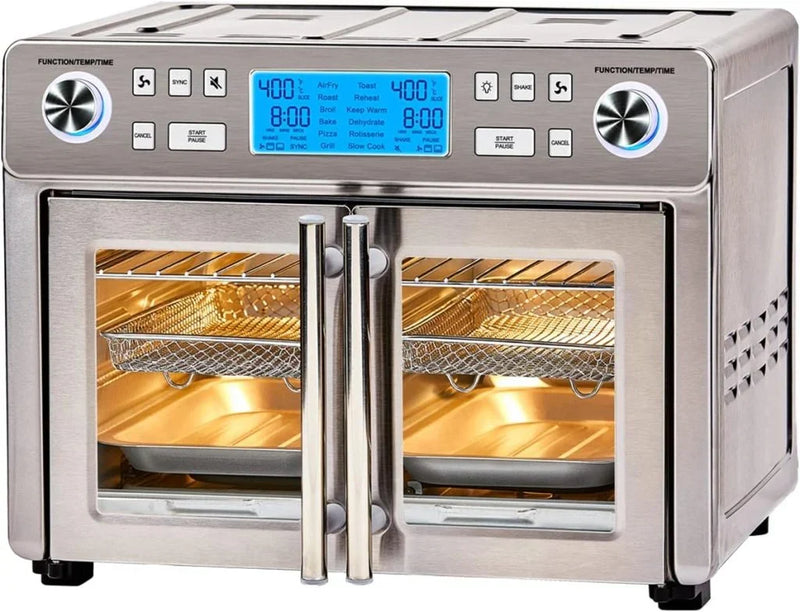 Emeril Lagasse Dual Zone 360 Air Fryer Oven Combo with French Door, 25 QT Extra Large, Cook Two Foods in Different Ways, Up to 60% Faster from Frozen to Finish B7