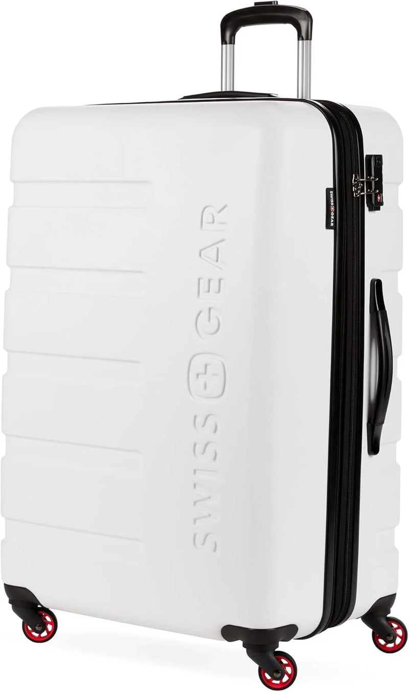 Expandable suitcase with rotating wheels, black F5