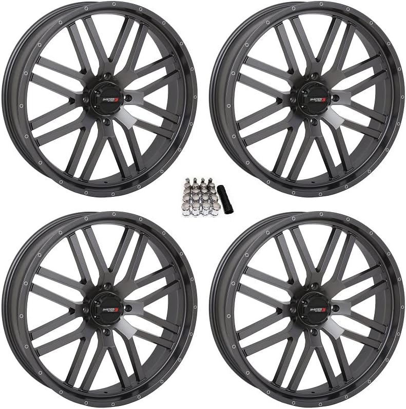 System 3 ST-3 Gunmetal UTV Wheels 22" Polaris RZR 1000 XP/Ranger XP 900/1000 U8