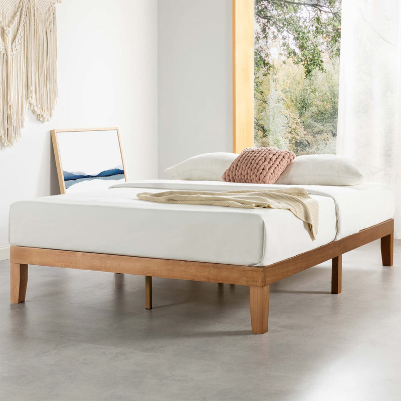 Mellow 12 Inch Solid Wood Platform Bed with Wooden Slats G1