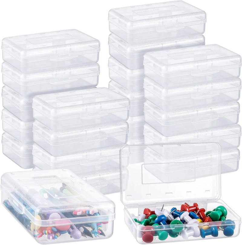 100-piece set. Large-capacity transparent pencil case. Large-capacity hard plastic crayon case. Large-capacity classroom storage box. Suitable for both boys and girls (in various colors) S7