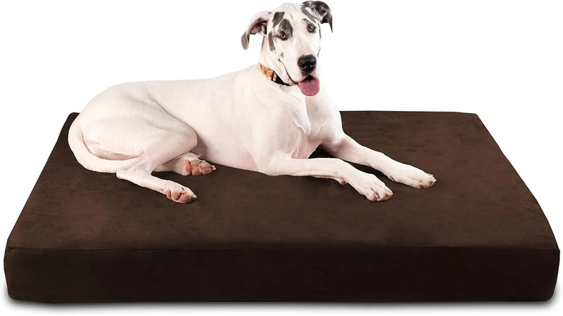 Fashion oversized dog bed (XL size, dark gray) - Thickness 7 inches, soft and comfortable, ergonomic cushion - Oversized dog bed - Durable and washable microfiber cover W4