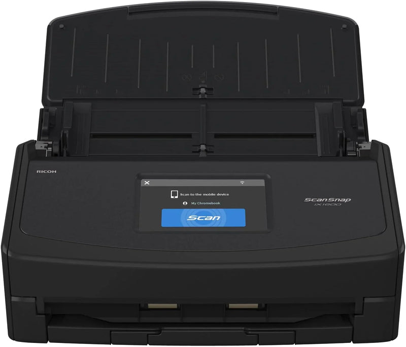 iX1600 Wireless or USB High-Speed Cloud Enabled Document, Photo & Receipt Scanner with Large Touchscreen and Auto Document Feeder for Mac or PC, 17 watts, Black I0