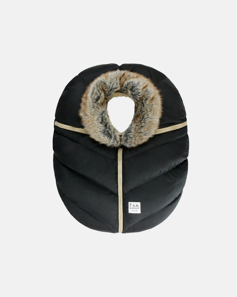 7AM Enfant Car Seat Cocoon Black Faux Fur H0