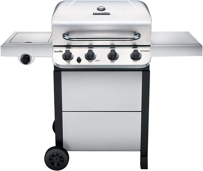 Char-Broil 463377319 Performance 4-Burner Cart Style Liquid Propane Gas Grill, Stainless Steel U0