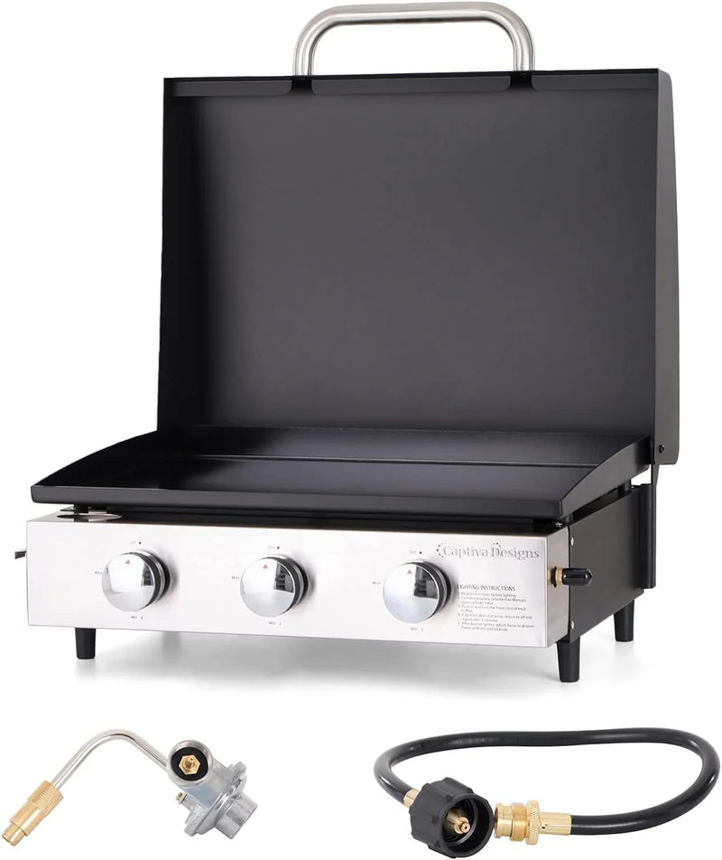 Burner Gas grill with side burner and enameled cast iron grille 42,000BTU outdoor cooking stainless steel propane grill Garden grill F9