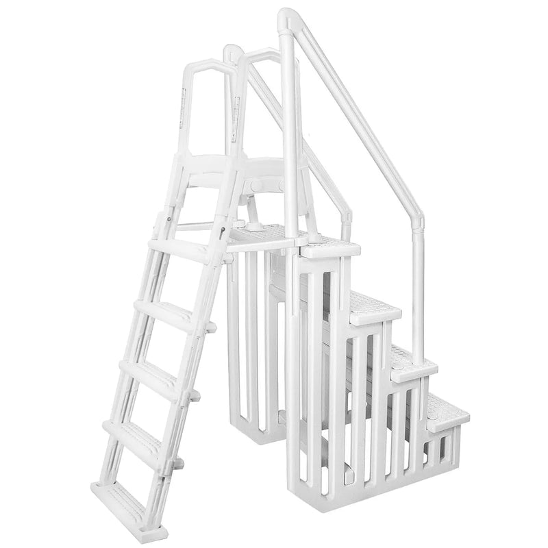 Deluxe A-Frame Above-Ground Swimming Pool Ladder Large Entry Non T3