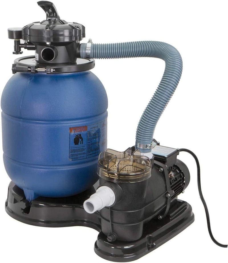 13-inch sand filter, 0.75 horsepower, swimming pool pump, 2400 gallons per hour, suitable for outdoor swimming pool package, multi-interface valve, maximum capacity 10000 gallons, 1-1/4 inch NPT interface R7
