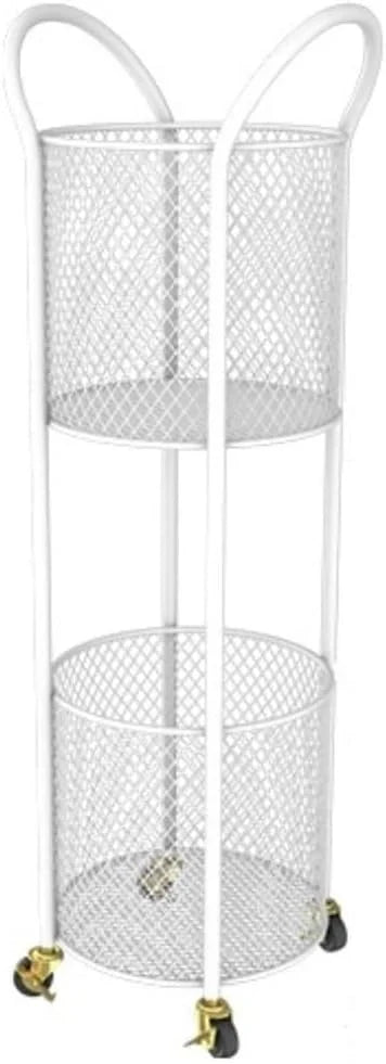 2-Tier Laundry Hamper with Wheels, Iron Basket for Bedroom, Bathroom, Dorm, Large Capacity Clothes Room, Easy to Move & Store P7