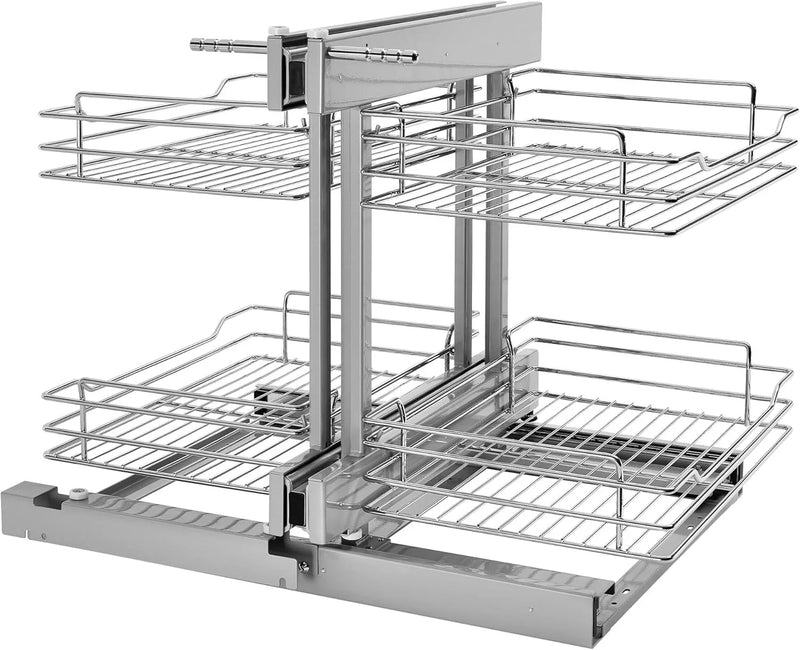 18-inch double-layer removable shelves with 4 shelves, silver color U2