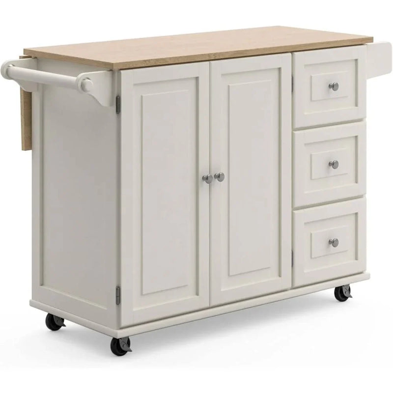 Homestyles Dolly Madison Mobile Kitchen Island Cart, Drop Leaf Breakfast Bar O4