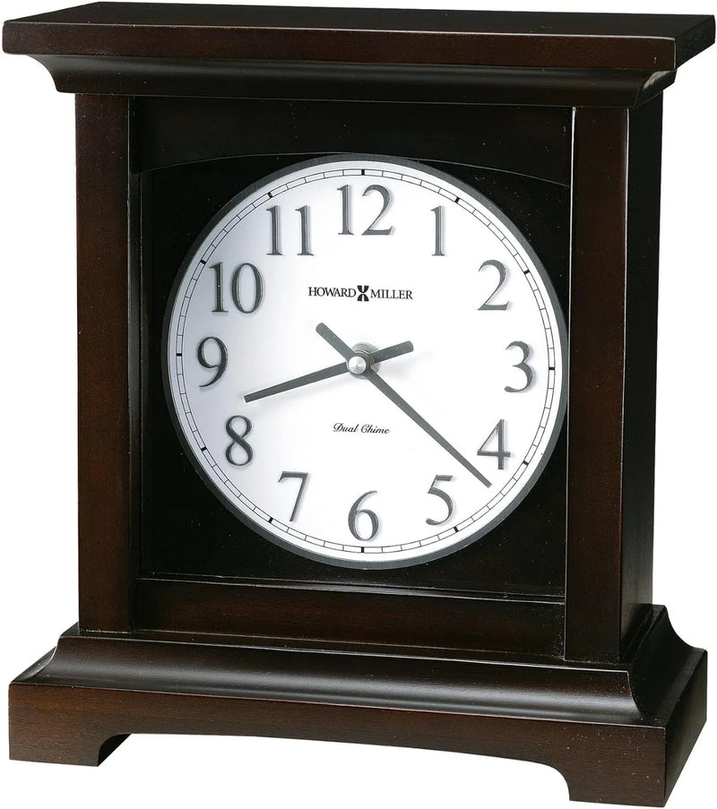 Type II Clock 549-718 - Black coffee-colored surface, with a retro home decoration style, quartz movement, dual alarm function, and automatic nighttime alarm-off feature J6