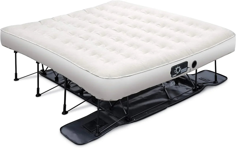 EZ-Bed (King) Air Mattress with Frame & Rolling Case, Self Inflatable, Blow Up Bed Auto Shut-Off, Comfortable Surface AirBed, Best for Guest, Travel, Vacation, Camping X4