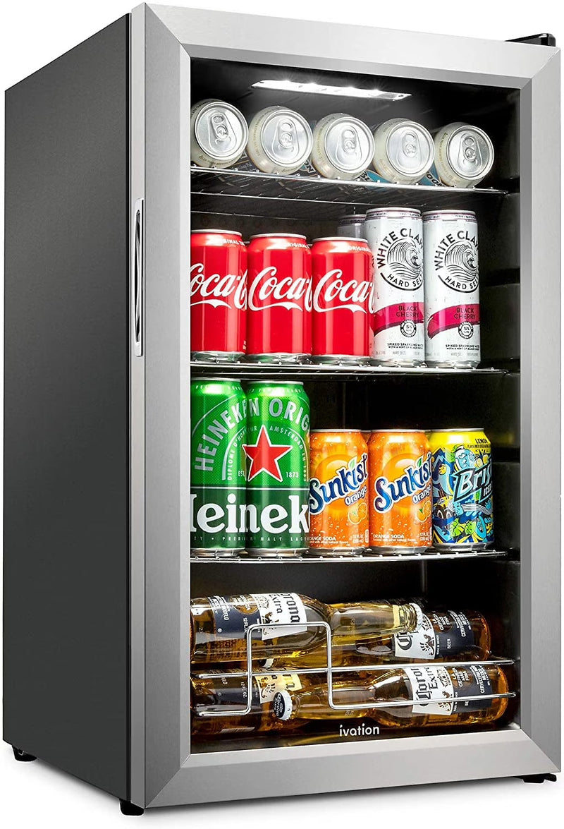 Ivation 101-Bottle Wine Cellar, Freestanding Mini Fridge - Stainless Steel R7
