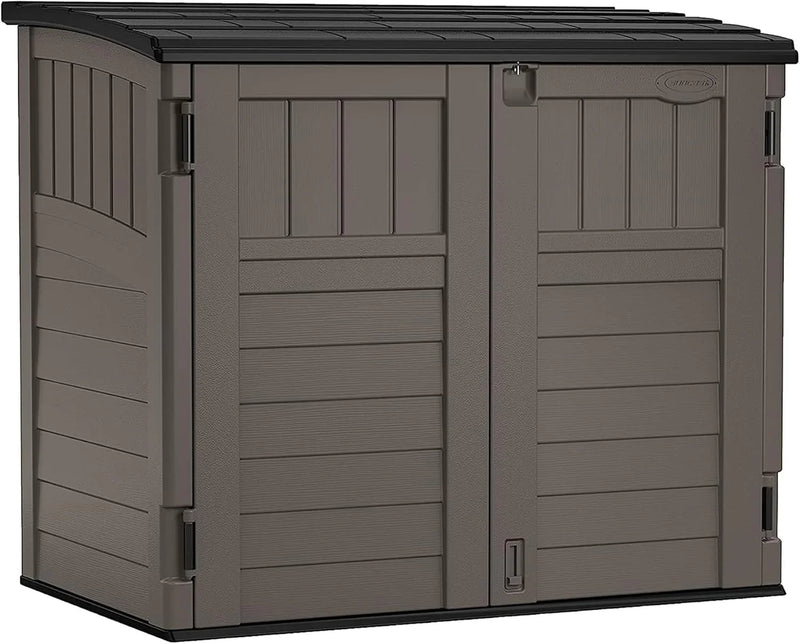 34 Cu. Ft. Horizontal Shed for Outdoor Storage w/Locking System, Stoney/Black S9