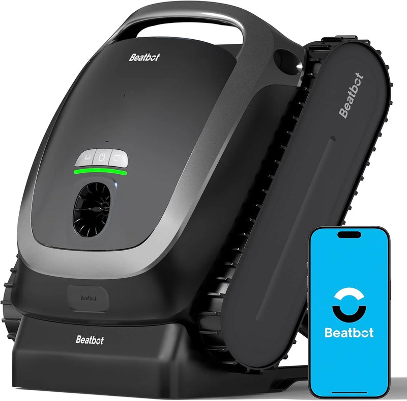Cordless Robotic Pool Vacuum Cleaner - Intelligent Path Opimization, Cleans Floor, Walls, and Waterline - Suitable for Above & In-Ground Pools up to 2,260 sq.ft, Light Gray K6