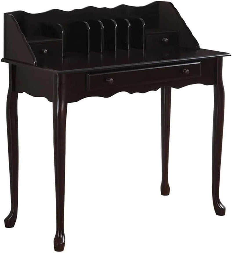 Traditional office desk, made of solid wood, dark cherry wood color, 36 inches in length A4