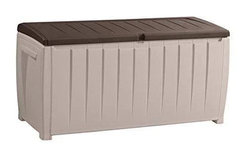 Novel Plastic Deck Storage Container Box Outdoor Patio Furniture 90 Gal, Brown C9