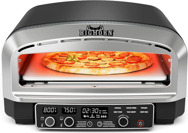 BIG HORN 14" Electric Pizza Oven, Countertop, Stainless Steel L8