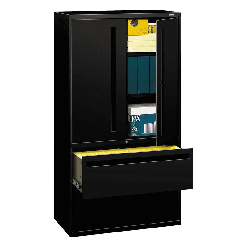 Lateral File with Storage Cabinet, 36w x 18d x 64.25h, Assorted Colors H9