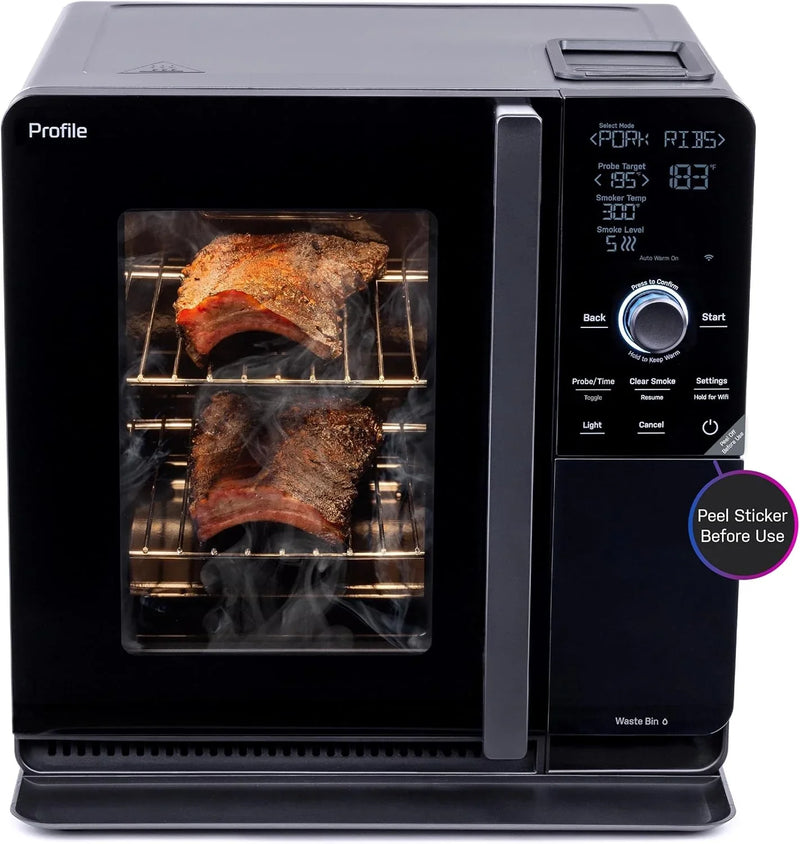 Smart Indoor Pellet Smoker, with Active Smoke Filtration, 5 Smoke Control Settings, WiFi Connected, Electric, Countertop BBQ Appliance, Black M3