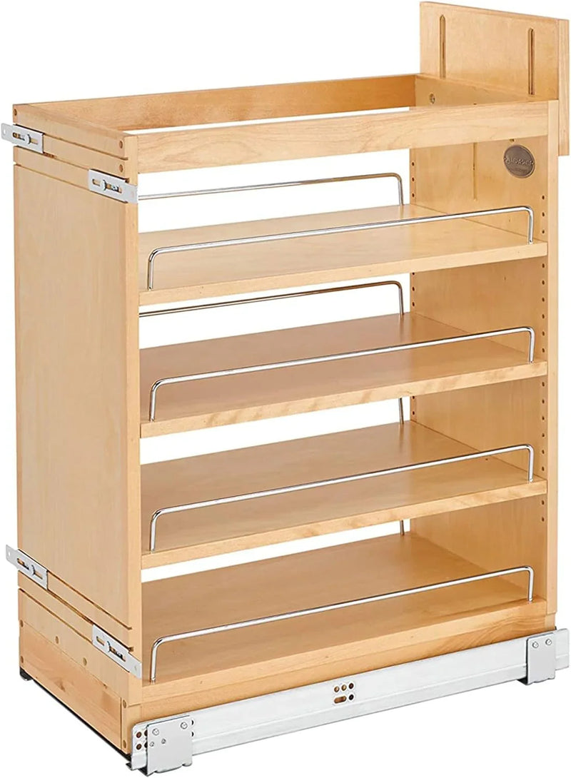 Retractable storage rack, suitable for kitchen/bathroom cabinets, equipped with soft-closing fully telescopic rails and adjustable shelves U1