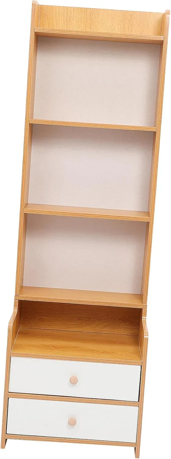 High platform bedside cabinet storage rack. Wooden bedside table with open shelves. Abundant storage space, simple design, suitable for bedroom furniture. Easy to assemble, with a rustic style and warm surface treatment. F5