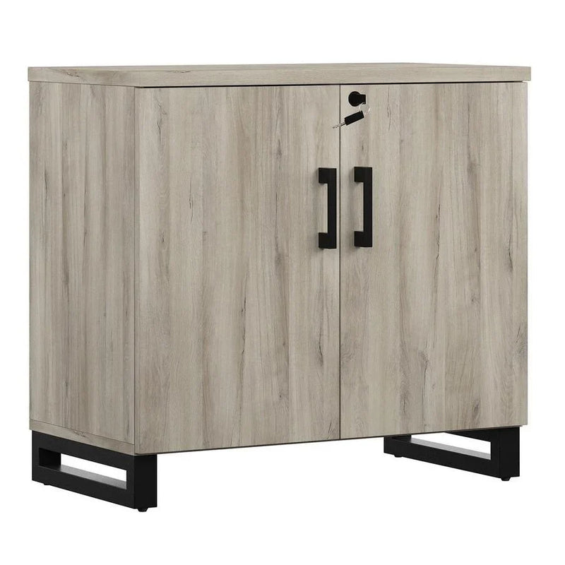 Storage Cabinet & Bookshelf, Weathered Oak P9