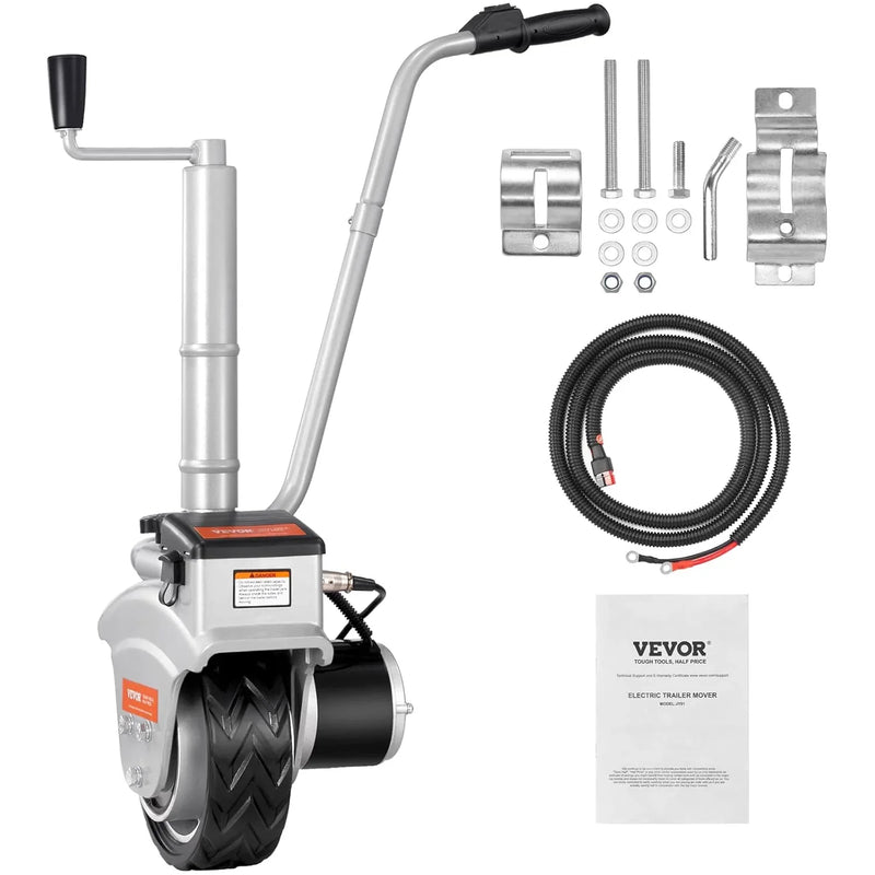 Electric trailer car, with a towing force of 5000 pounds, equipped with a 12-volt 350-watt trailer control wheel that can move at a speed of 22 feet per minute, featuring an adjustable height range from 12 inches to 24.8 inches, and equipped with 8-i Z7