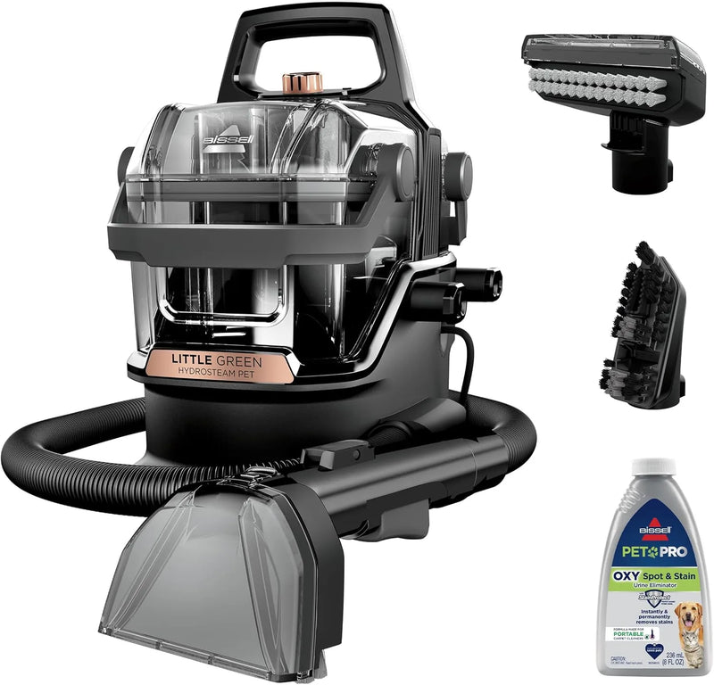 Green HydroSteam Multi-Purpose Portable Carpet and Upholstery Cleaner, Car and Auto Detailer, 3618, Black and Copper Harbor G2