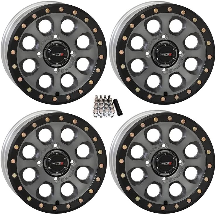 SB-7 Beadlock 15" Wheels Titanium (5 2) Polaris RZR 1000 XP/Ranger XP 900/1000 N2