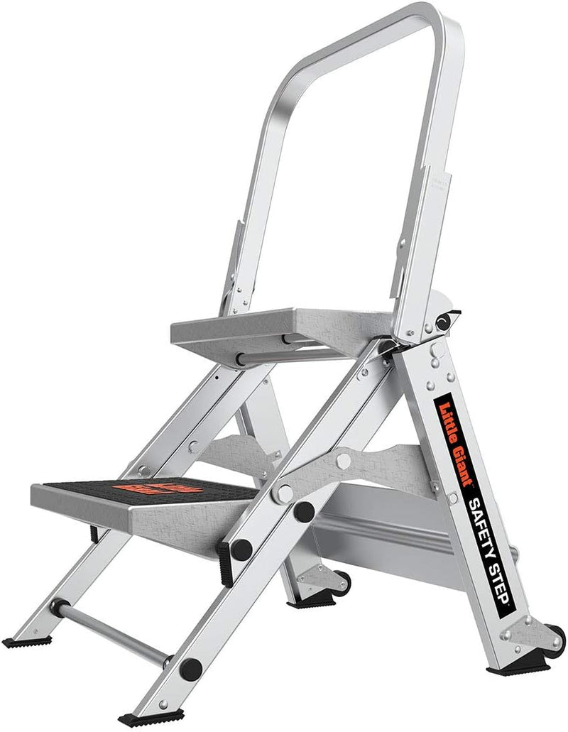Little Giant Ladder, Safety Step, Three-step Design, 3 feet high, Footrest, Aluminum, Type 1A, Load Capacity 300 pounds V6