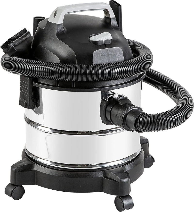 Basic type wet-dry dual-purpose vacuum cleaner, 4-gallon capacity for home use, 3 horsepower, stainless steel material, gray/black Q0