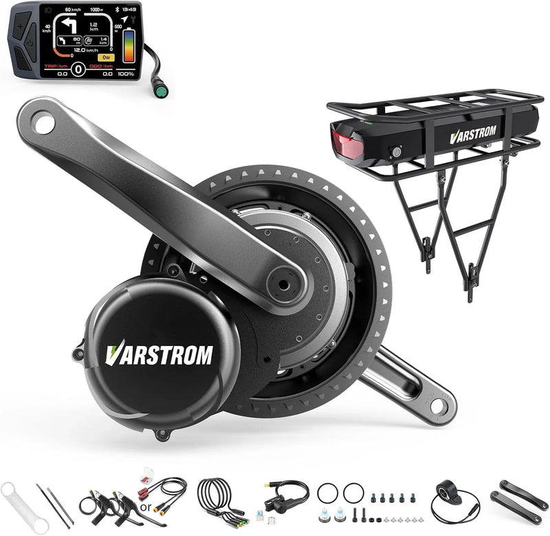 Torque Sensor Tong-Sheng TSDZ8 Mid Drive Motor Kit - 48V 750W Electric Bike Conversion Kit with EKD01 Display and Battery Optional, Compatible with BB 68-73MM Mountain/Road Bikes P8