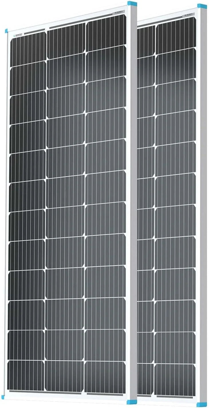 Solar Panel 100 Watt 12 Volt, High-Efficiency Monocrystalline PV Module Power Charger for RV Marine Rooftop Farm Battery and Other Off-Grid Applications, RNG-100D-SS, Single 100W O0