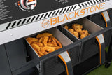 Blackstone 1962 Air Fryer Combo & Two Burners Stainless Steel Gas Hood, Wheels, Two Side Shelf – Heavy Duty Outdoor Griddle Station for Backyard, Patio, 28 inch Black