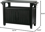 Outdoor Rolling Table Cart for Food Prep, Storage, Bar & Grill, Dark Brown