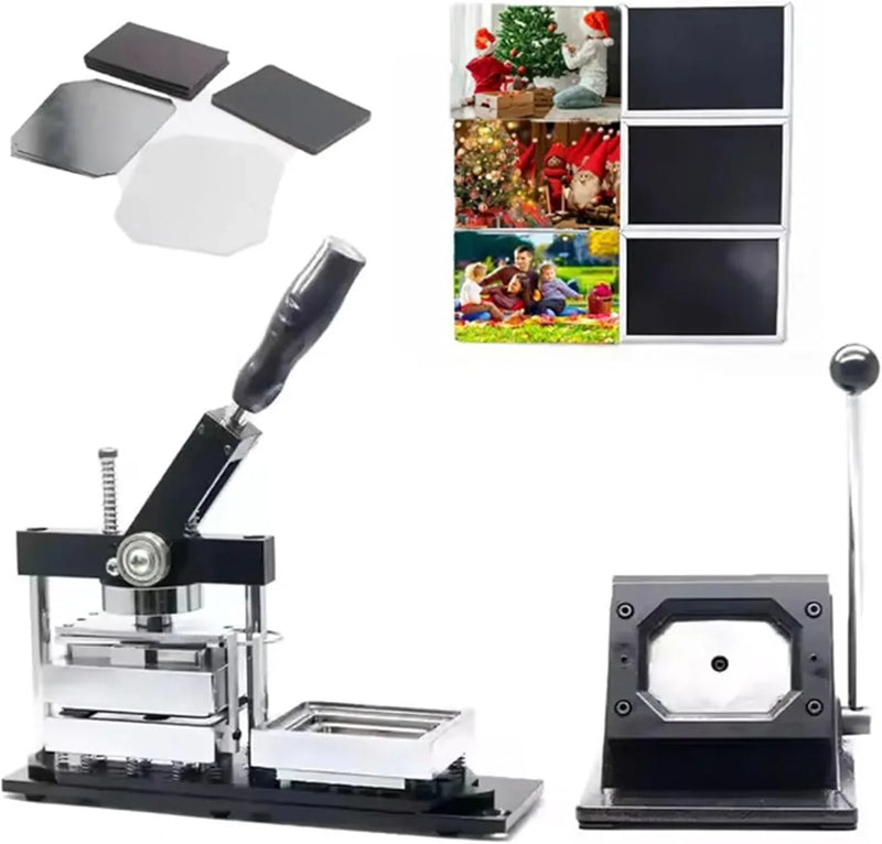 DIY Fridge Magnet Badge Maker Kit Button Badge Machine with Paper Cutter & 100pcs Components - Create Custom Photo Magnets, Badges & Stickers for Home, Office Or Gifts 80 * 53cm N0