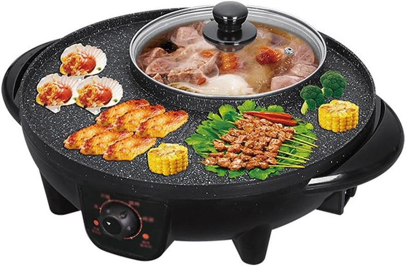 Hot Pot Barbecue Integrated Pot Home Smokeless Electric Barbecue Pan Roaster Electric Grill Kitchen Appliances N1