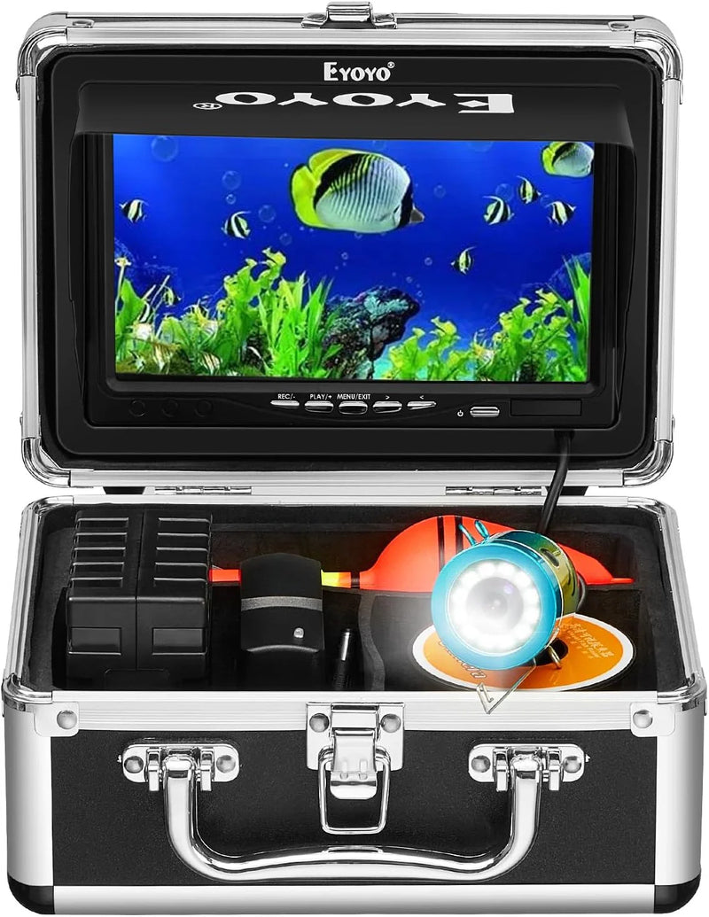 Underwater fishing photography and videography camera, underwater fish detector, fishing photography and videography camera on land/water/river/ice surface, 1000TVL resolution, 7-inch display screen, built-in 12 white lights, 15-meter long cable Z5