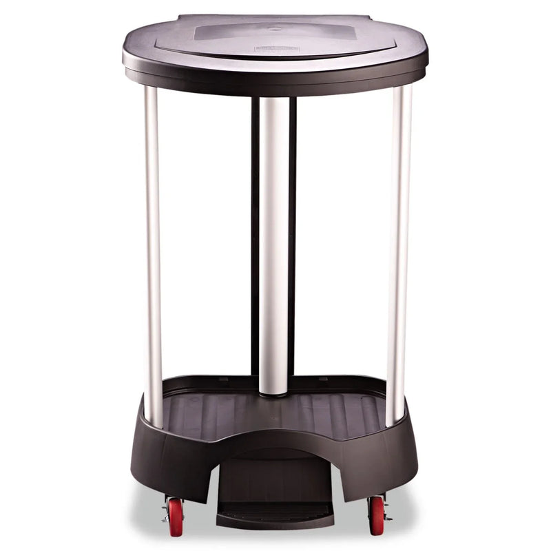 Administrative series floor-standing clothing storage basket / laundry basket, with front locking casters, capacity 30 gallons, black, without handle cover, suitable for hospitals / medical laboratories / commercial premises Q4