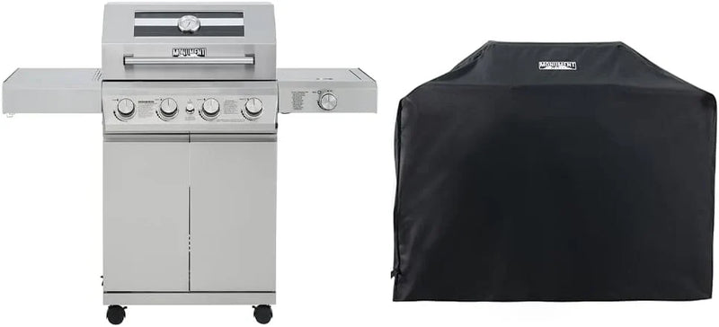 Larger 4-Burner Propane Gas Grills bbq Stainless Steel Heavy-Duty Cabinet Style with Knob Controls Side Burner Mesa 400m G4