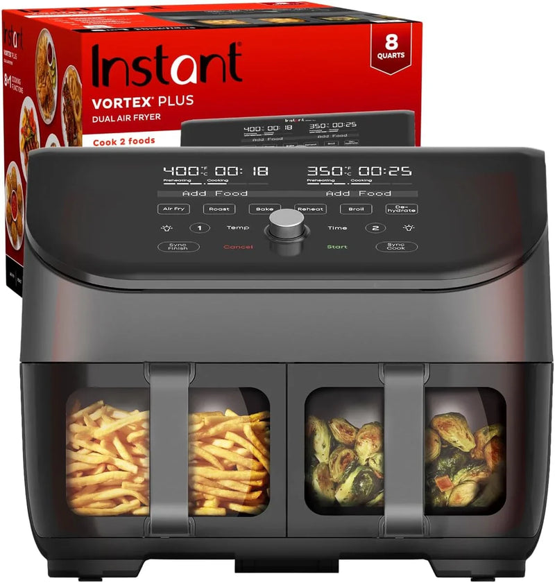Air fryer, with a transparent casing, personalized programming, integrating 8 functions, capable of achieving various cooking methods such as frying, baking, drying, baking, heating and reheating. M0